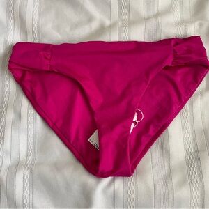 Trina Turk Bright Pink Shirred Hipster Bikini Bottoms Size 8 NWT